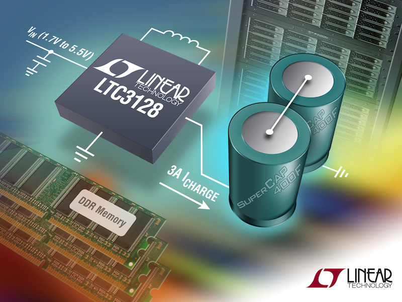 Buck-boost 3A supercapacitor charger features active capacitor balancing for fast charging